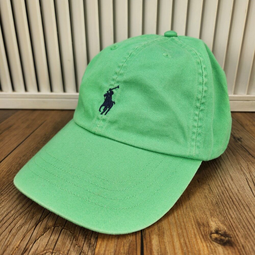 Polo Ralph Lauren Small Pony Strapback Dad Hat Lime Green Preppy Baseball Cap